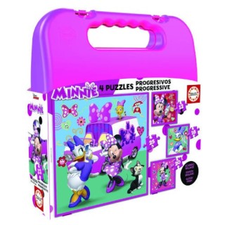 maleta puzzles progresivos minnie happy helpers 12-16-20-25 de 3-5 anos educa borras 17638