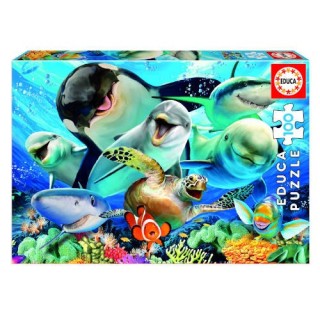 puzzle infantil 100 selfie bajo el agua de 6-8 anos educa borras 18062