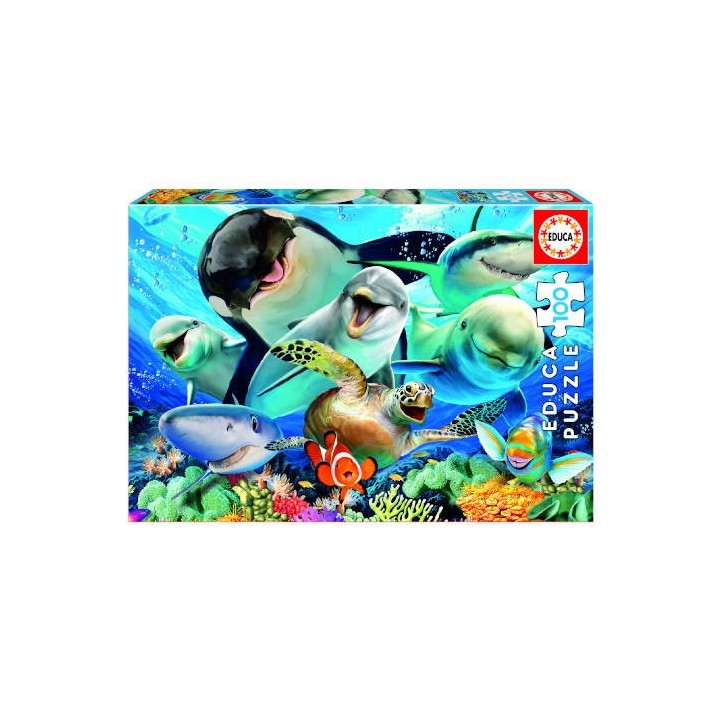 puzzle infantil 100 selfie bajo el agua de 6-8 anos educa borras 18062