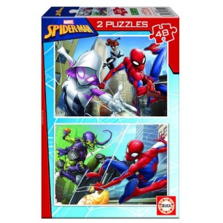 puzzle 2x48 spider-man de 4-6 anos educa borras 18099