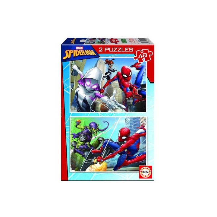 puzzle 2x48 spider-man de 4-6 anos educa borras 18099