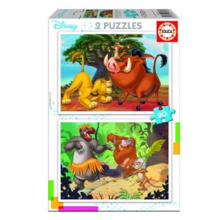puzzle infantil 2x20 disney animals de 3-5 anos educa borras 18103