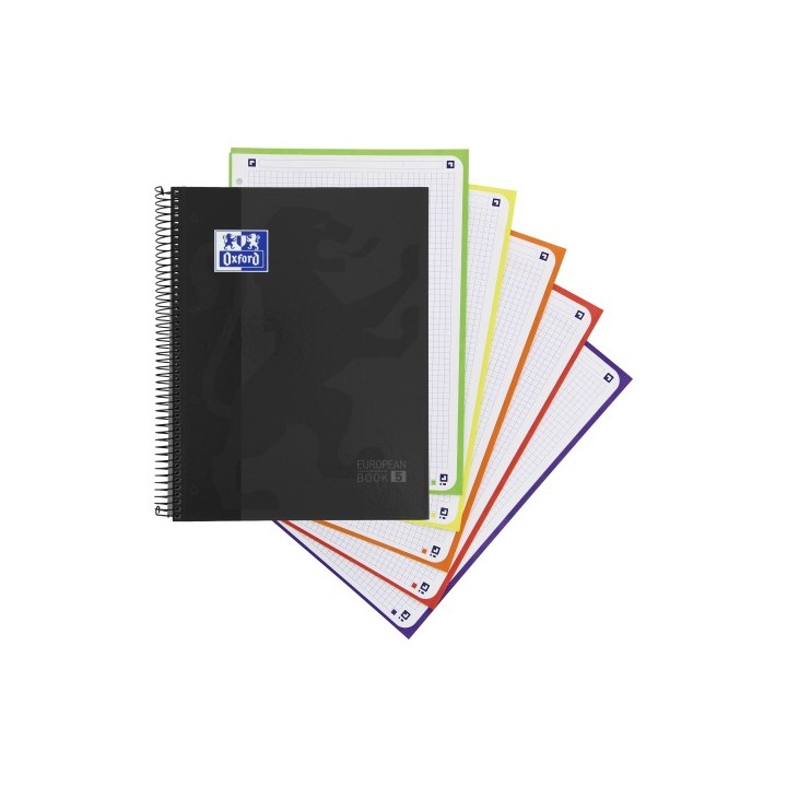 cuaderno europeanbook 5 school classic a4+ t.extradura 120h 5x5 color negro oxford 400158600