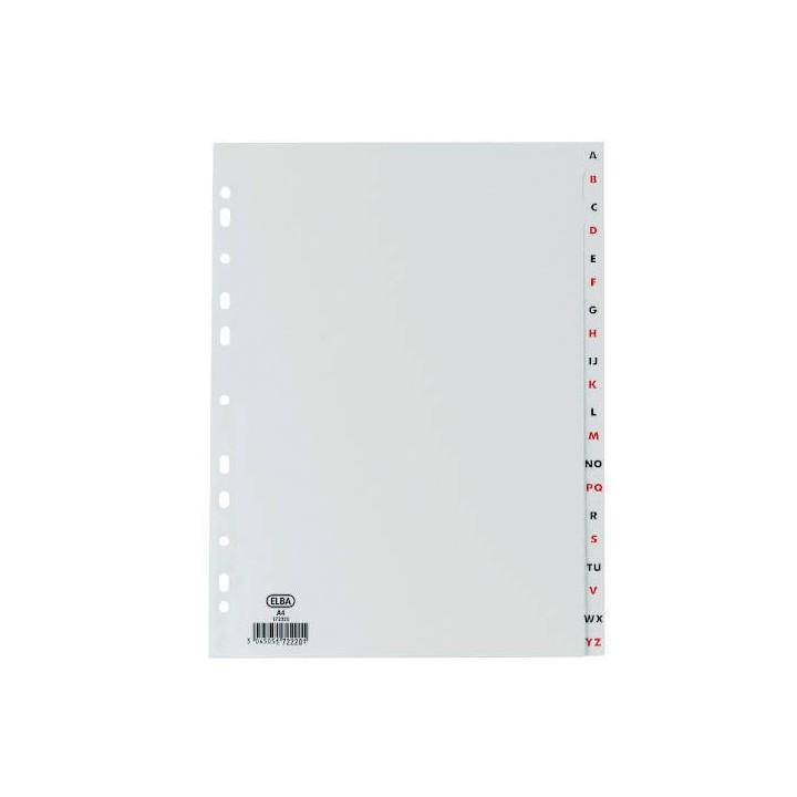 indices alfabeticos plastico folio a-z 20 posiciones color gris elba 100210404