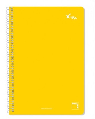 cuaderno serie xtra 60gr.tapa contracolada folio (215x310mm.) 80 hojas cuadricula 4x4 color amarillo