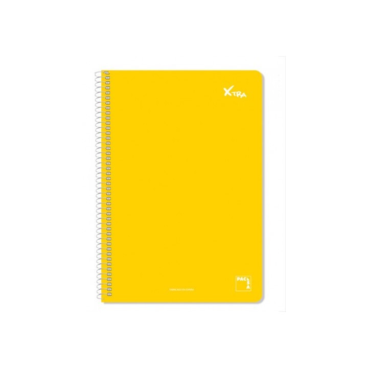cuaderno serie xtra 60gr.tapa contracolada folio (215x310mm.) 80 hojas cuadricula 4x4 color amarillo