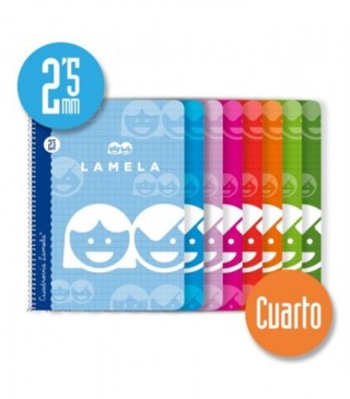 cuaderno basico formato 4o 40 hojas rayado 2,5 mm surtidos lamela 07002