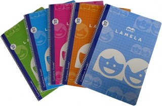 cuaderno basico formato folio 80 hojas rayado 3 mm surtidos lamela 07f003