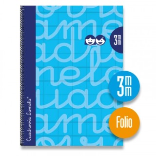 cuaderno folio forrado rayado 3 mm azul lamela 7fte003a