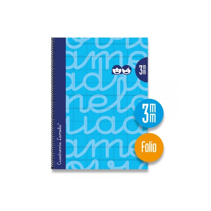 cuaderno folio forrado rayado 3 mm azul lamela 7fte003a