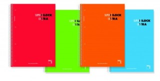 cuaderno espiral serie superblock extra tapa dura 90 grs. a-5 (148x210mm.) microperforado 120 hojas