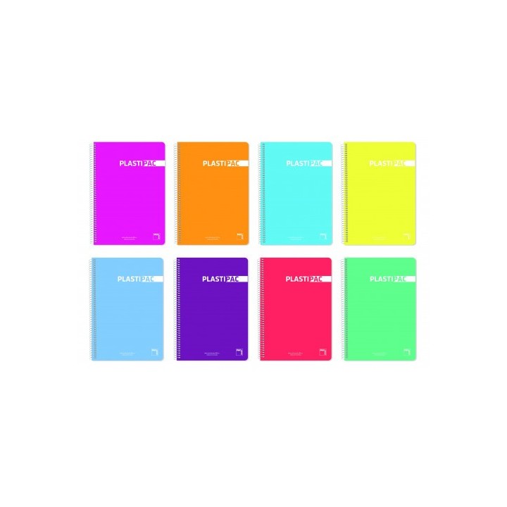cuaderno serie plastipac 90 grs. tapa polipropileno folio (215x310mm.) 80 hojas horizontal con marge