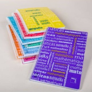 cuaderno serie asignaturas tapa polipropileno 90 grs. folio (215x310mm.) 80 hojas cuadricula 4x4 con