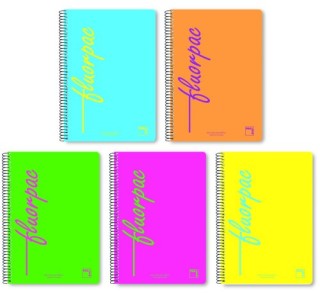 cuaderno serie fluorpac tapa polipropileno 90 grs. fluor 4o (155x215mm.) 80 hojas cuadricula 4x4 con