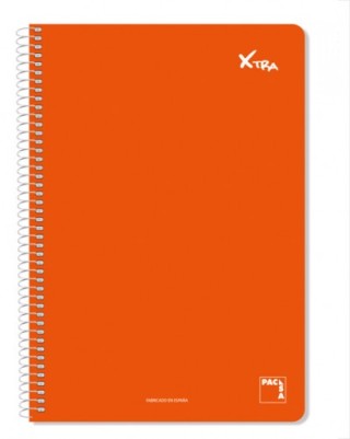 cuaderno serie xtra 60gr.tapa contracolada folio (215x310mm.) 80 hojas cuadricula 4x4 color rojo pac