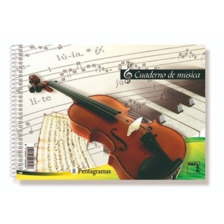 cuaderno blocks de musica 80 grs. 4o (155x215mm.) 20 hojas 4 pentagramas pacsa 18804