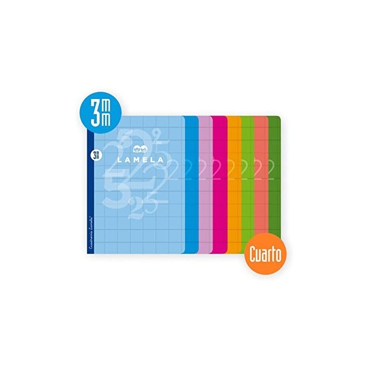 libreta cuarto 50 hojas rayado 3 mm-colores surtidos lamela 06c003