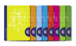 libreta cuarto 50 hojas rayado 4 mm-colores surtidos lamela 06c004