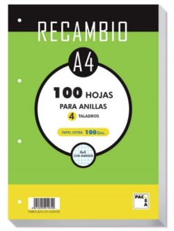 Pacsa Recambio A4 100 Hojas