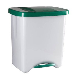 papelera pedalbin ecologic 40l tapa verde denox dp357