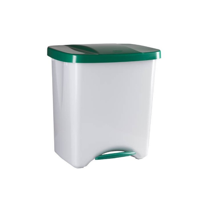 papelera pedalbin ecologic 40l tapa verde denox dp357