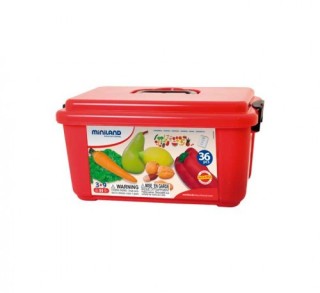 juego frutas hortalizas y frutos secos 36 piezas miniland 30811
