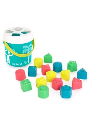 cubo & formas encajable color turquesa miniland 5005097341