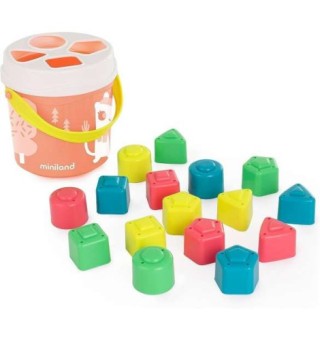 cubo & formas encajable color salmon miniland 5005097342