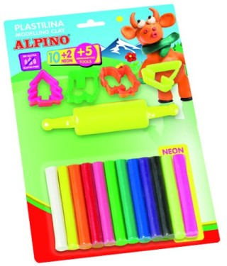 blister 10+2 rollitos plastilina 17 grs. alpino dp000052