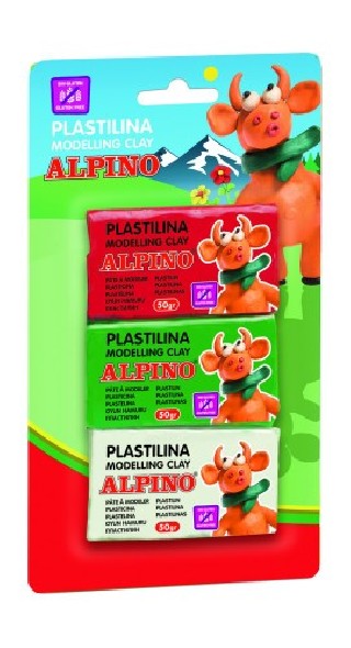 blister 3 unidades plastilina  de 50 grs. alpino dp000116