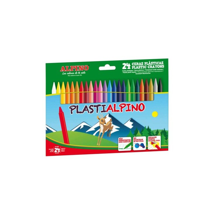 estuche 24 ceras plastialpino alpino pa000024