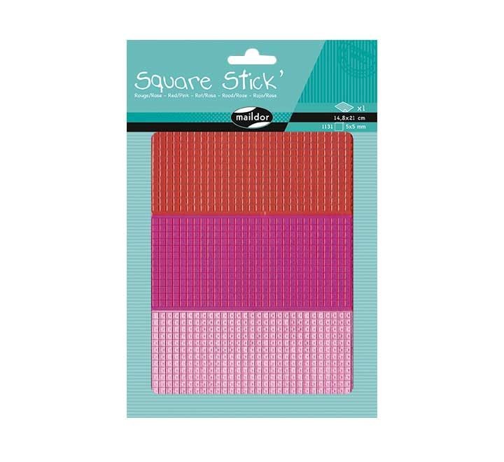 bl. 1h pegatinas maildor mosaico 0.5cm rojo-rosa