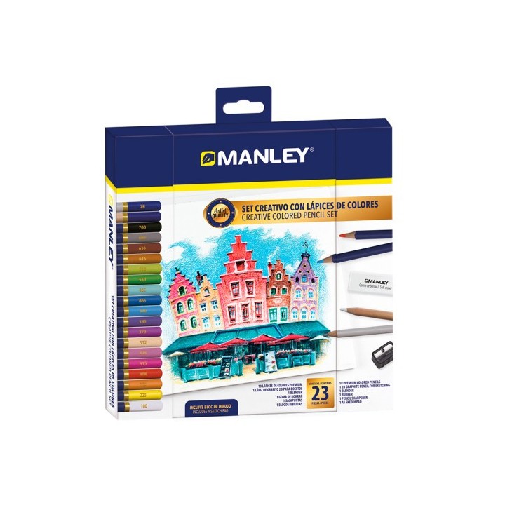 set creativo lapices de colores 23 uds manley mla00023