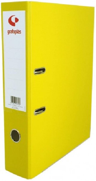 archivador palanca 45 color amarillo folio lomo estrecho 290x350x55 grafoplas 17279360