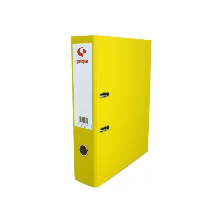 archivador palanca 45 color amarillo folio lomo estrecho 290x350x55 grafoplas 17279360