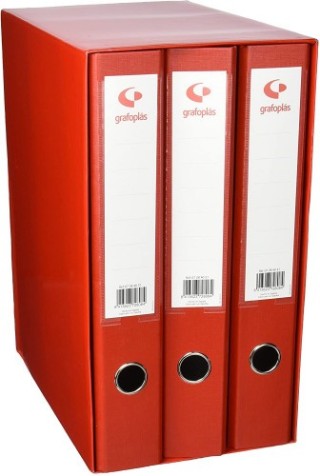 modulo 3 carpetas 2 anillas 40 mm rojo folio 290x350x180 grafoplas 7284351