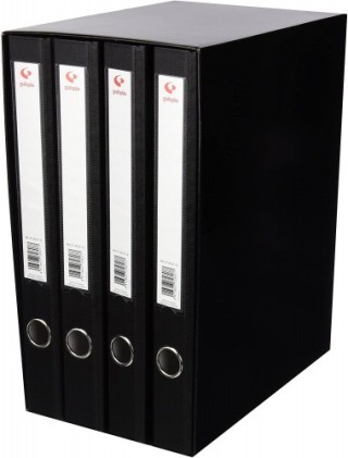 modulo 4 carpetas 2 anillas 25 mm negro folio 290x350x180 grafoplas 7282410