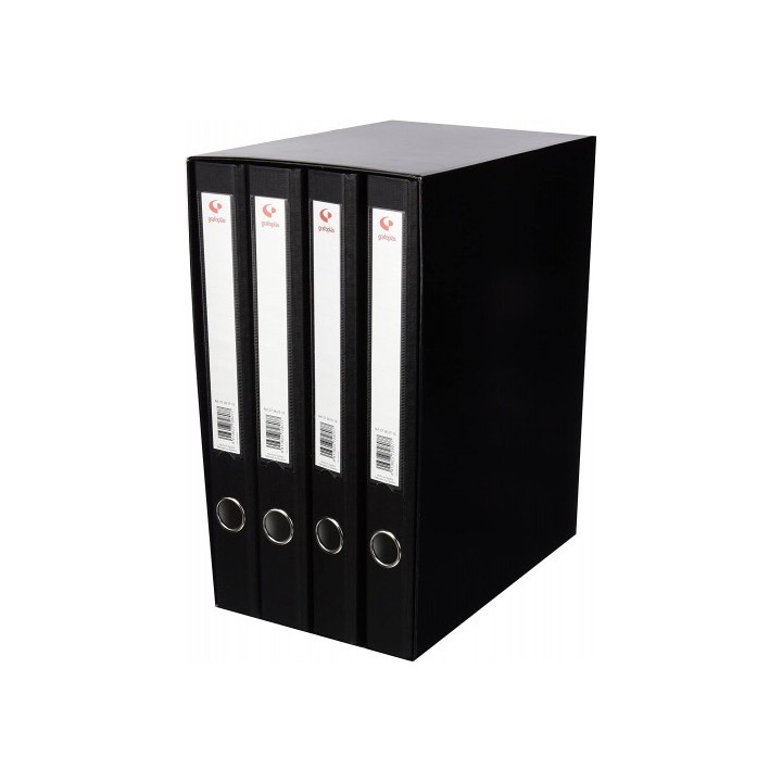 modulo 4 carpetas 2 anillas 25 mm negro folio 290x350x180 grafoplas 7282410