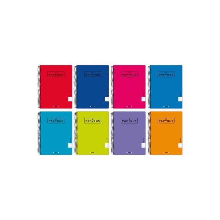 cuaderno tapa polipropileno extradura unicolor5 a4+ 120 hojas 90gr. 5x5 colores surtidos papyrus 884