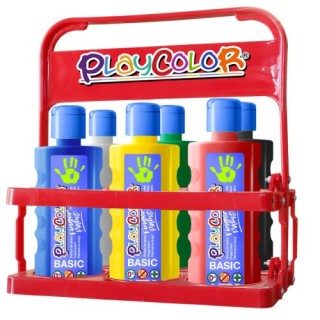 finger paint basic para 6 botellas 500ml. basket 6 colores playcolor 17791