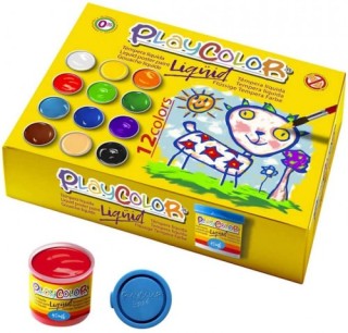 liqquid 40ml. en 12 colores surtidos + pincel  playcolor 19941
