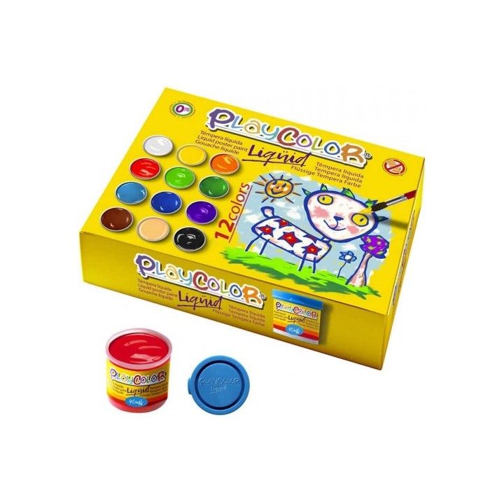 liqquid 40ml. en 12 colores surtidos + pincel  playcolor 19941