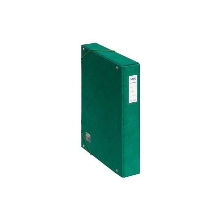 cajas de proyectos carton forrado lomo de 5 cm verde con etiqueta 245x350x50 dohe 09730