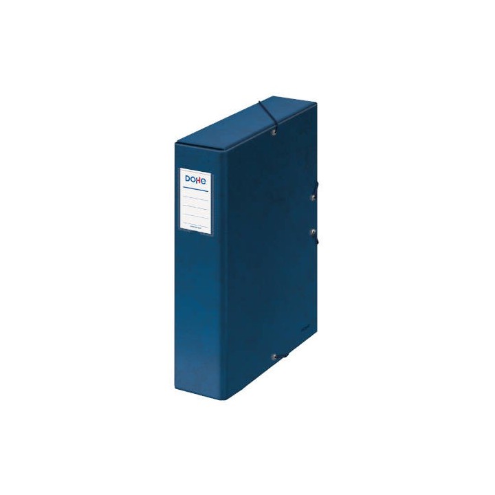 cajas de proyectos carton forrado lomo de 7 cm azul con etiqueta 245x350x70 dohe 09736