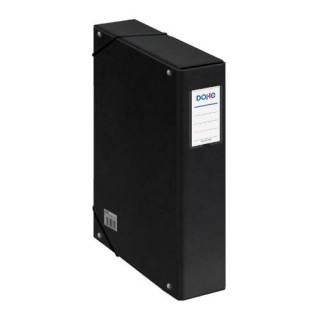 cajas de proyectos carton forrado lomo de 7 cm negro con etiqueta 245x350x70 dohe 09739