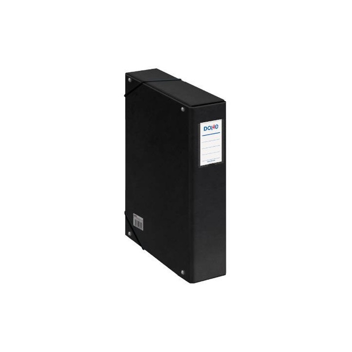 cajas de proyectos carton forrado lomo de 7 cm negro con etiqueta 245x350x70 dohe 09739