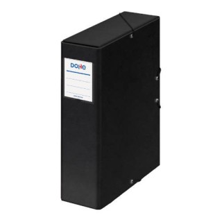 cajas de proyectos carton forrado lomo de 9 cm negro con etiqueta 245x350x90 dohe 09747