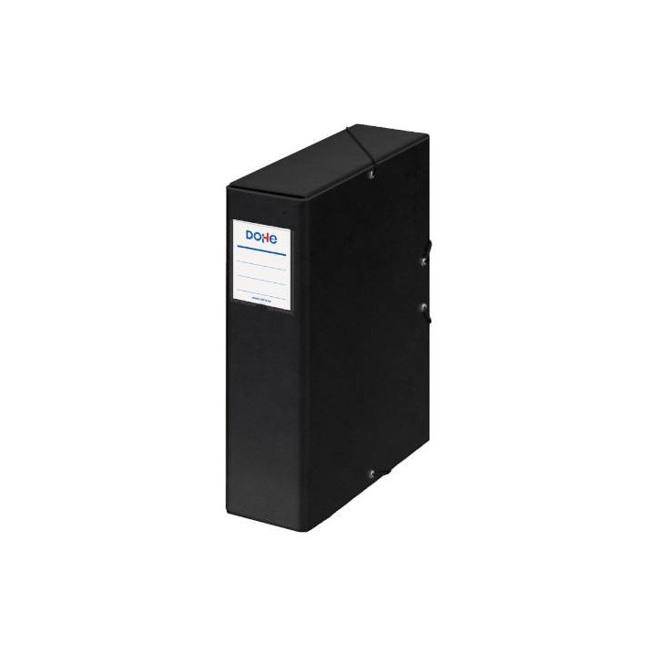 cajas de proyectos carton forrado lomo de 9 cm negro con etiqueta 245x350x90 dohe 09747