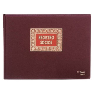 libro de registros registro socios folio apaisado 100 hojas numeradas dohe 09914