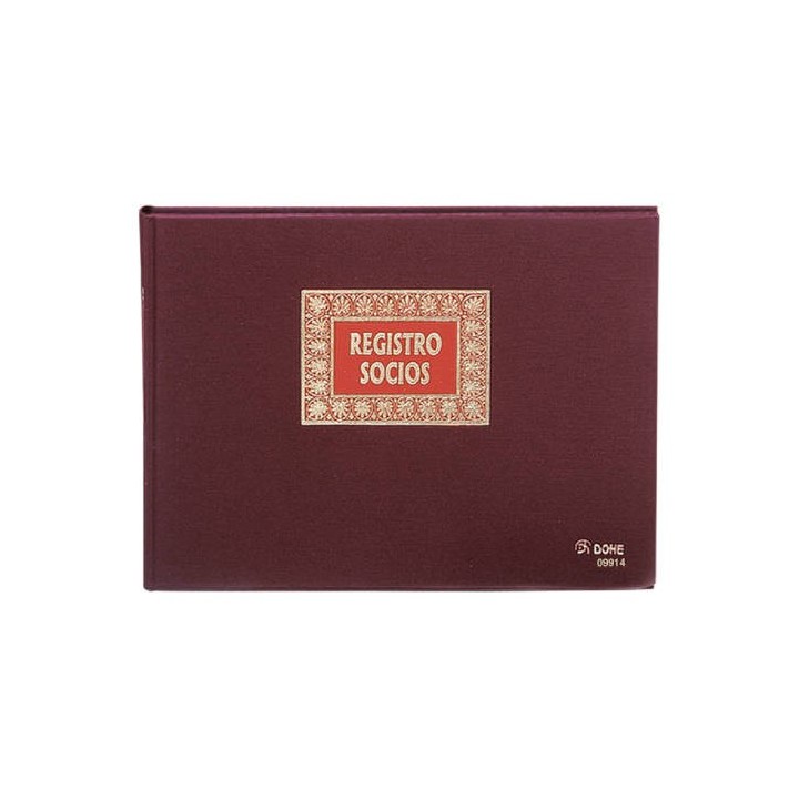 libro de registros registro socios folio apaisado 100 hojas numeradas dohe 09914